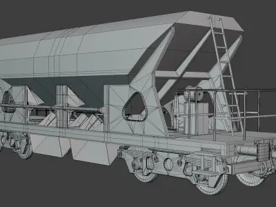 Hopper wagon PBR V 3D model