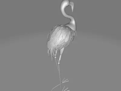 Pink Moriah Flamingo Garden Art 3D model