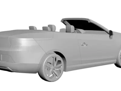 Yellow cabriolet 3D model