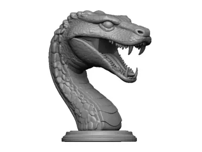 snake head bust 3D print model