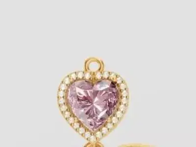 coracao galeria pedras de 1-25mm o coracao com 10 mm 3D print model