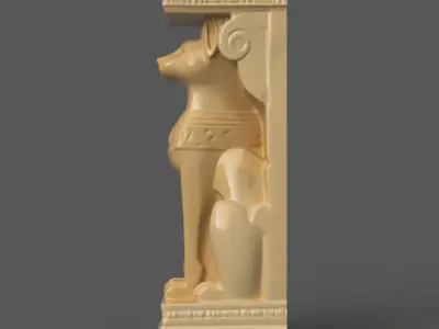 Egyptian Cat Column Stand 3D STL File for Elegant Decor 3D print model