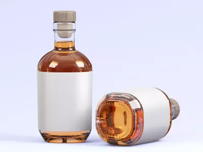 Whiskey Bottle Low-poly 3D model