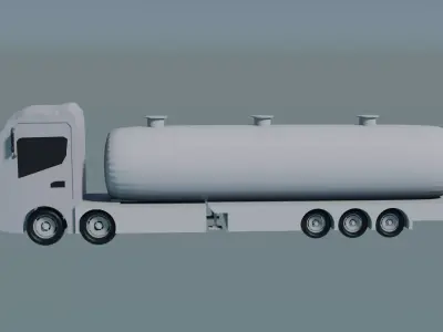 Truck with fuel tank 3D print model