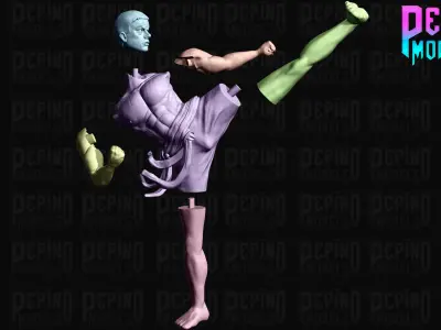 Jean Claude Van Damme in Bloodsport - 62mm scale miniature 3D print model