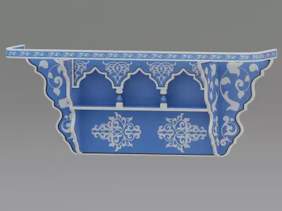Hand painted Wall Shelf 3D model