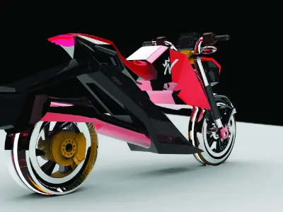 SCI FI bike Zx Low-poly 3D model