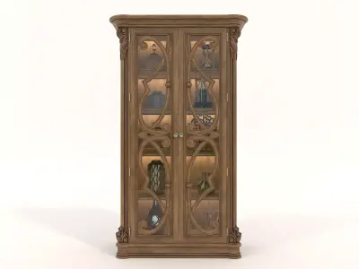 Classic Display Cabinet and Decoration 8 3D model