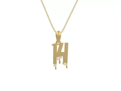 Model 1247 14 Bloody Terror Initial Number Pendant 3D print model