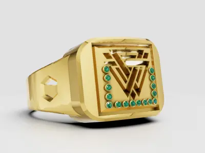   luxury gold ring 3D printable model   3D print model