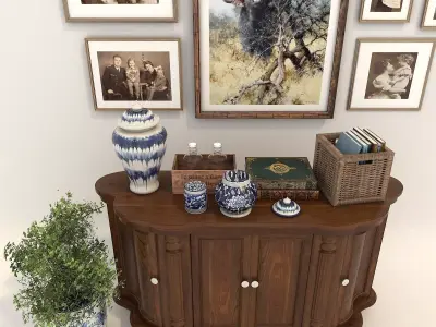 Classic European style Cabinet and Decoration 3D model