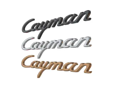 cayman Porsche emblem nameplate 3D print model