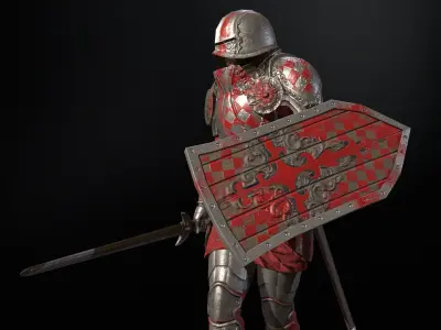 NPC Knight 1 Low-poly 3D model