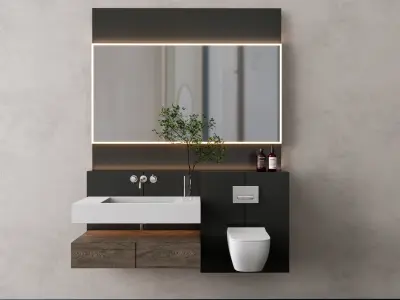 Vanity bathroom set 01 3D model