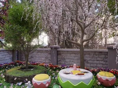 Easter Egg Hunt Blender Scene 3D model