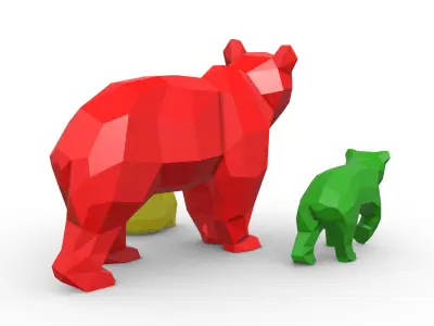 bear family 3D print model