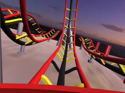 roller coaster 3d model Low-poly 3D model