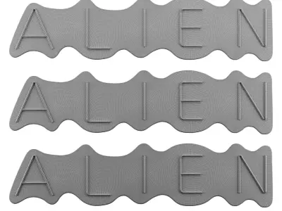 Alien Neon Sign 3D model