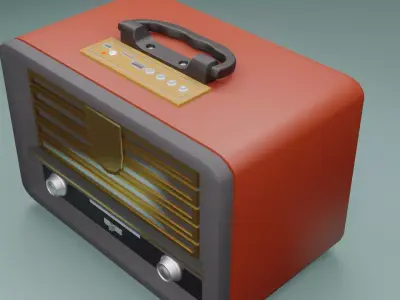 3D Radio Model Low Poly Free low-poly 3D model