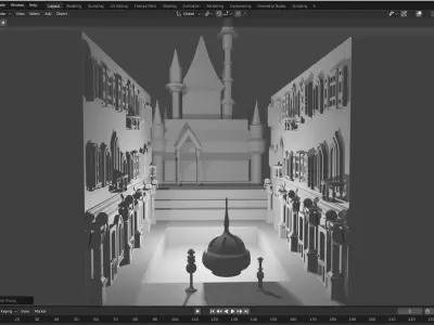 Enchanted Citadel 3D Castle  Low-poly 3D model