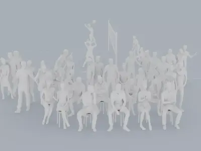 06 SPORT SUMMER CASU1 SITTELE SITTING PEOPLE SCANS MAN WOMAN 3D print model