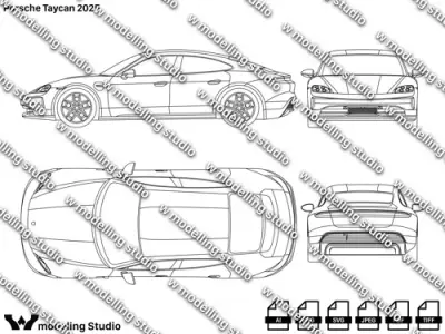 Porsche Taycan 2025 Texture
