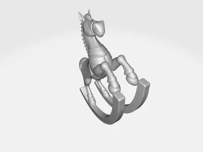 Christmas Rocking Horse Figurine Vintage Holiday Decor 3D print model
