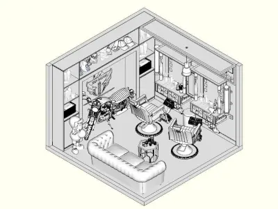 Barber Shop 3D model