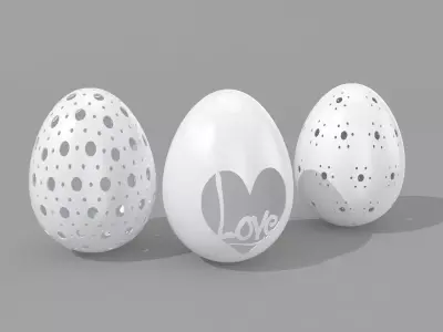 Egg Sculpture - 3 Models 3D Model Collection
