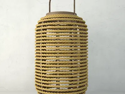 Bamboo and Jute Lanterns 3D model
