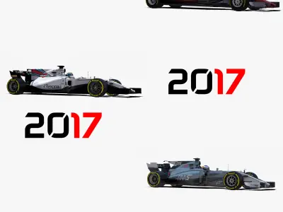 Formula 2017 cars pack 1 Low-poly 3D model