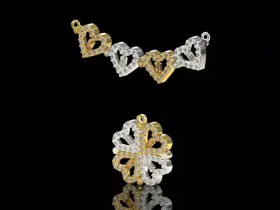 Two ways to wear stl 3dm gold jewelry pendant model jp0384 3D print model