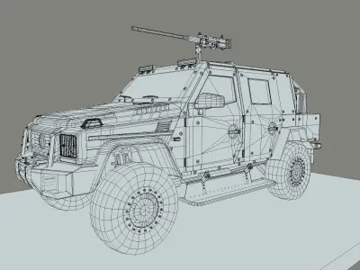 Low poly High detailed military armored 4x4 Sub Low-poly 3D model