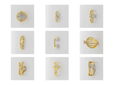 400 FILES Women Ring Womens Rings DIAMONDS Models STL 3DM  3D print model