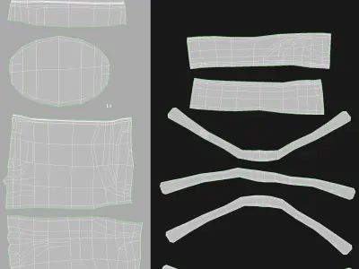 bag2 two tote bags 3D model