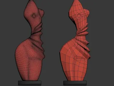 Sculpture Amazon in robes 3D model