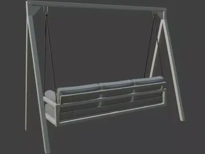 Modern Outdoor Swing with Cushions 3D model