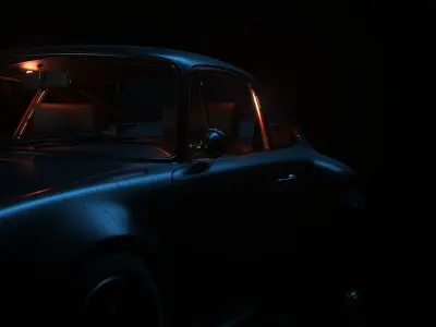Black Porsche Scene Studio for Corona Renderer Cinema 4D 3D model