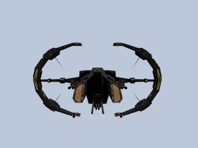 Spaceship Frigate  Low-poly 3D model