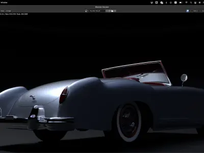 Silver Vintage Car  Low-poly 3D model