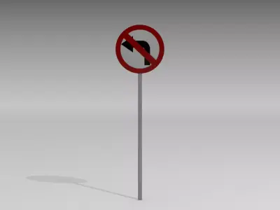 Left turn prohibited 3D model