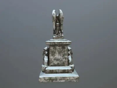 statue 4 with angel Low-poly 3D model