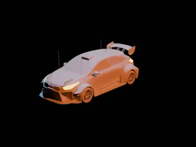 Lowpoly Rallycross KIA Xceed concept Low-poly 3D model