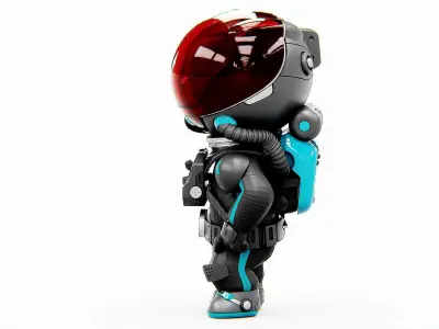 TOON ASTRONAUT S-580 Rigged for Unreal Engine - Unity - MIXAMO  3D model