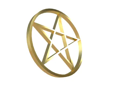 Pentagram Symbol v2 003 Low-poly 3D model