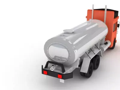 truck tanker Low-poly 3D model