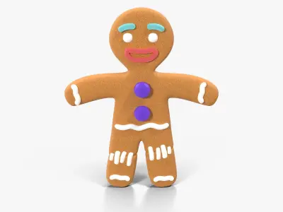 Gingerbread Man Static Low-poly 3D model