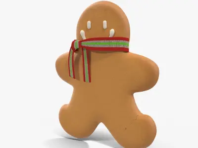Gingerbread Cookie 5 Low-poly 3D model