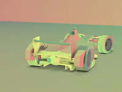 Mahindra racing 2017 2018 Low-poly 3D model