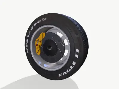 Rally wheel Good Year  Low-poly 3D model